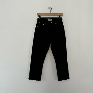 Agolde Women's Black Denim Riley Straight Jean Size 25